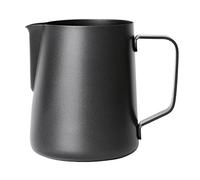 Olympia Non-Stick Stainless Steel Milk Frothing Jug 570ml, Black CM607 | Fine pouring spout offers precise control for latte art, paired with an ergonomic handle and easy-to-clean design.