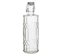 Olympia Olympia Geo Glass Water Bottle with Stopper - 1Ltr (Box 6) | Preserves beverage freshness in busy catering setups; provides a secure, traditional table presentation for water or juices.