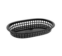 Olympia Oval Polypropylene Food Basket Black (6 Pack)
