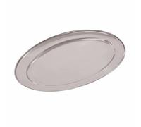 Olympia Oval Serving Tray with Wide Raised Rim Made of Stainless Steel - 455mm