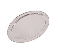 Olympia Oval Serving Tray with Wide Raised Rim Made of Stainless Steel - 660mm