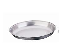 Olympia Oval Vegetable Sides Dish 25.2 cm, Stainless Steel, Size: 40(H) x 252(W) x 180(D)mm, Matching Lid P182 (Sold Separately), P179
