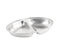 Olympia Oval Vegetable Dish Two Compartments 200mm - Serving Metal Plate P184 (Pack of 6)