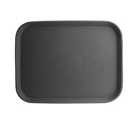 Olympia Kristallon Polypropylene Plastic Non-Slip Tray - Rectangular - 457(W) x 356(D)mm / 18 x 14 inch, Black, Slip-Resistant Textured Surface, Fast Food Canteen Tray, Stackable, C559
