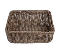 Olympia Polywicker Rectangular Food Display Basket Dark Brown 360 x 300mm - Rustic Style, Ideal for Breads, Pastries JA362