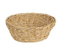Olympia Polywicker Round Basket Rustic Style 220mm, Light Brown | Woven construction provides a charming presentation for bakeries, restaurants or buffets, holding breads and pastries.