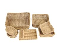 Olympia Polywicker Square Basket 230 x 230mm Rustic Style, Light Brown