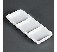 Olympia Porcelain 3-Section Serving Dishes 15ml, White, 12-Piece Set