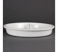 Olympia Porcelain Divided Round Dish 3.5L, White, 35L