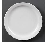 Olympia Whiteware Narrow Rimmed Plates 250mm (12 pack)