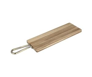 Olympia Rectangular Paddle Board Acacia Wood Metal Handle 575x152mm