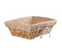 Olympia Rectangular Wicker Basket with Removable Liner, Brown, Material: Wicker, Size: 95(H)x 315(W)x 230(L)mm, Bread & Pastries Display Basket, Commercial Buffet & Home Use, U746
