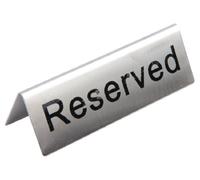 Olympia Reserved Table Sign - Brushed Stainless Steel - Corrosion and Damage Resistant - Pack of 10