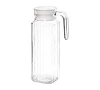 Olympia Ribbed Glass Water Jugs with Lid and Handle 1Ltr (6 Pack) GF922
