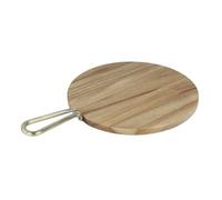 Olympia Round Paddle Board Acacia Wood with Metal Handle, 505x356x20mm