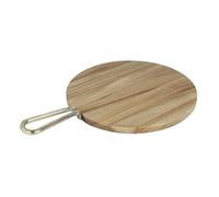 Olympia Round Paddle Board Acacia Wood with Metal Handle, 505x356x20mm