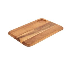 Olympia Rounded Acacia Wooden Serving Board - Rustic - 340 x 240 mm. 70 mm