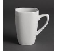 Olympia Rounded Square Mugs 284Ml 10Oz Porcelain White Coffee Tea Cup 12pc