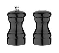 Olympia Rubber Wood Salt and Pepper Grinder Set, 100mm, Black