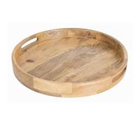 Olympia Rustic Mango Wood Round Deep Sided Serving Tray, 400mm