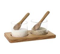 Olympia Salt and Pepper Pinch Pots Wood/Glass with New Useful Features