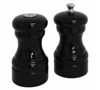 Olympia Salt and Pepper Set in Black with Ceramic Grinding Mechanism - 100x50mm