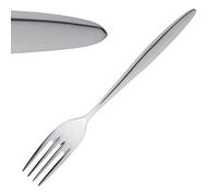Olympia Saphir Dessert Fork 18/0 Stainless Steel, Pack of 12 | High polish finish brings a sleek shine to table settings, paired with a soft, tapered handle for comfortable dining.