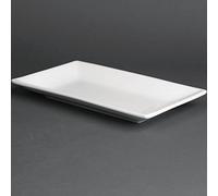 Olympia Serving Rectangular Platters 250X150mm Porcelain White Catering 4pc