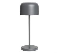 Olympia Siena Table Lamp Grey Round Dome Rechargeable Cordless Dimmable - 200mm