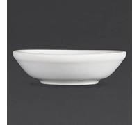 Olympia Soy Dishes 70mm Porcelain White Ware Rolled Edges Oven Safe 12pc