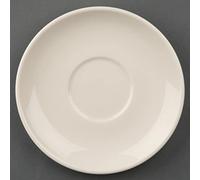 Olympia Stacking Saucers Porcelain Dishwasher Safe Pack of 12, Ivory