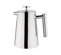 Olympia Stainless Steel Art Deco Cafetiere 350ml, 3 Cup | Double-walled insulation keeps coffee hot for longer while the polished mirror finish reduces heat loss on busy cafe tables.