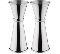 Olympia Stainless Steel Barware Banded Jigger Measure Clubs Wine Drinks 25 /50Ml (Pack of 2)