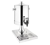 Olympia Stainless Steel Milk Dispenser with Drip Tray 6.5L, J192 | User-friendly push-down tap allows effortless self-service, with side carry handles and an elegant pedestal design.
