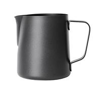Olympia Stainless Steel Non-Stick Milk Frothing Jug 340ml, Black | Fine pouring spout enables detailed latte art, while a wide base improves stability to prevent mess in busy coffee stations.