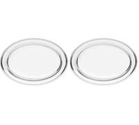 Olympia Stainless Steel Oval Serving Tray 450mm - Ideal for Parties, Catering, Events K366 (Pack of 2)