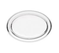 Olympia Stainless Steel Oval Serving Tray K367, 500mm, Silver | Wide raised rim prevents drinks from slipping during transport, while a dent-resistant build suits busy commercial use.