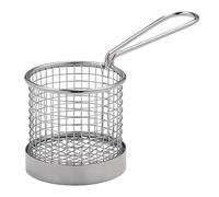 Olympia Stainless Steel Round Presentation Basket with Handle, 80X80mm