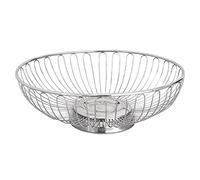 Olympia Stainless Steel Wire Fruit and Bread Display Bowl, 90x255mm | Open wirework structure prevents moisture build-up to keep produce fresh, offering a modern presentation on buffet counters