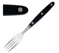 Steak Fork Black Handle 200mm 18/0 Stainless Steel Cutlery Kitchen 12pc