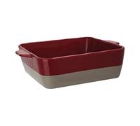 Olympia Red And Taupe Ceramic Roasting Dish 4.2Ltr - Microwave, Oven and Dishwasher Safe DB527