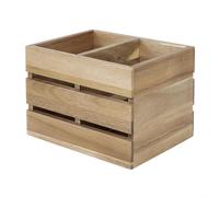 Olympia Table Organiser Stylish Acacia Wood Condiment Holder - 210x160x150mm