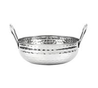 Olympia Table Presentation Hammered Kadai Dish Stainless Steel, 200 mm