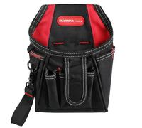 Olympia Tools 7 Pocket Tool Pouch with Belt Clip, Black & Red