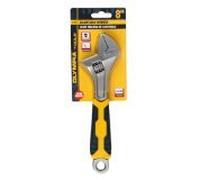 Olympia Tools 8-Inch Adjustable Wrench with Anti-Slip Grip, Made from Drop Forged Alloy Steel with Precision machined and Nickel Finish