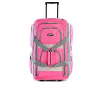 Olympia U.S.A. 8 Pockets Wheeled Rolling Duffel Bag Water Resistant Luggage Lightweight Travel Suitcase with Retractable Handle, Hot Pink, 83.82 cm, 8 Pocket Rolling Duffel Bag