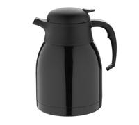 Olympia Vacuum Insulation Jug Black 1.5Ltr - Thumb Release Mechanism, Double Walled, Dishwasher Safe DM185