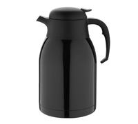 Olympia Vacuum Jug DM184 Black 2Ltr, Dishwasher Safe | Double-walled vacuum insulation retains drink temperature longer; thumb-release mechanism and cool-touch lid prevent burns.