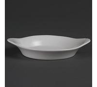 Olympia W443 Whiteware Round Eared Dish, White (Pack of 6)