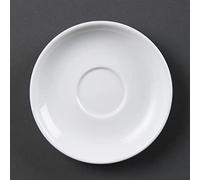 Olympia White Ware Espresso Saucers Porcelain White Plate Dishwasher Proof 12pc